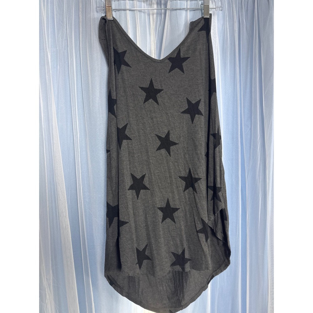 Torrid Tank Top Womens 2 Super Soft Knits Gray Star Print High Low EUC